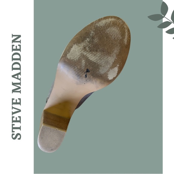 Steve Madden Catlyna Leather Peep Toe Block Heel Sandal Bootie Buckle Tan Size 8 - Picture 5 of 8